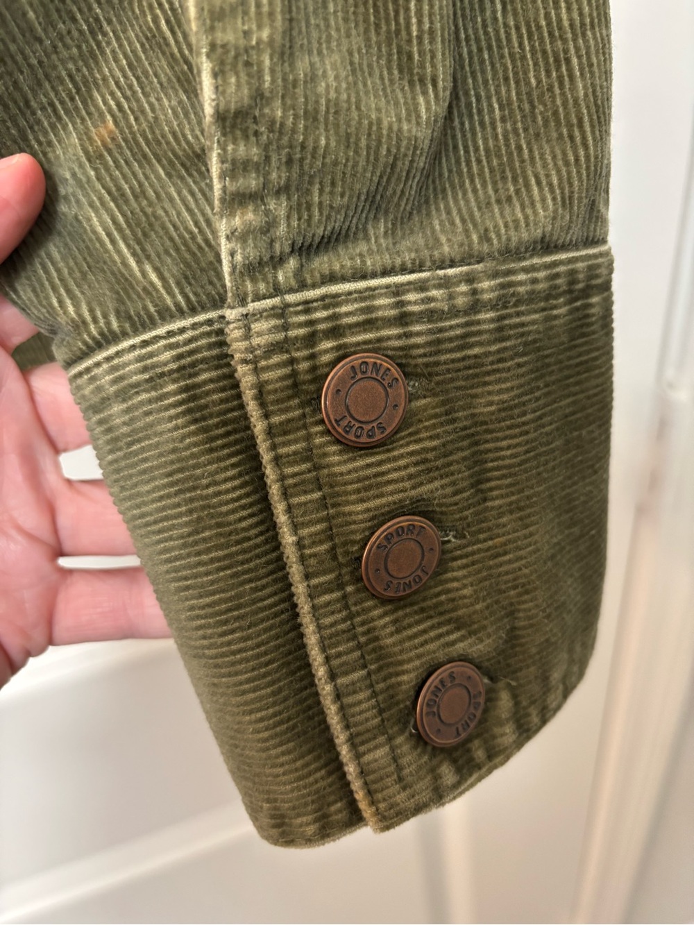 Jones New York Sport Olive Green Corduroy Jacket, Size L (w/ flaw) - Picture 5 of 10